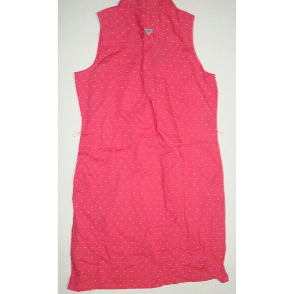 NWT New Womens Columbia Pink Blue Dot Dress PFG M Slits Pockets Cotton Rod Logo - Picture 6 of 8